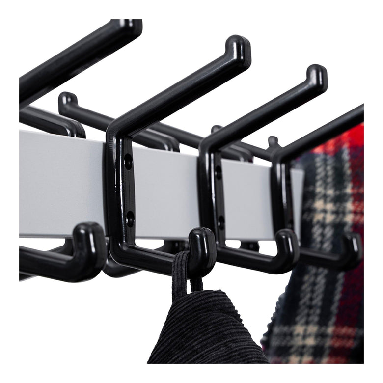 STIER coat rack powder-coated 16 hooks flexible with castors for