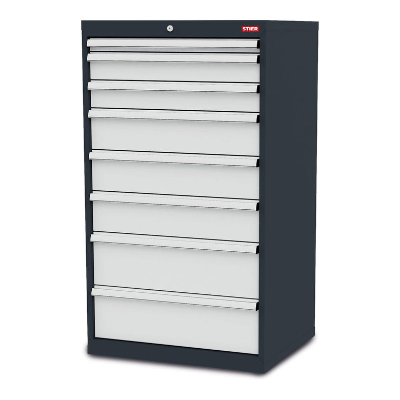 STIER Schubladenschrank mit 8 Schubladen BxTxH 600x575x1220 mm