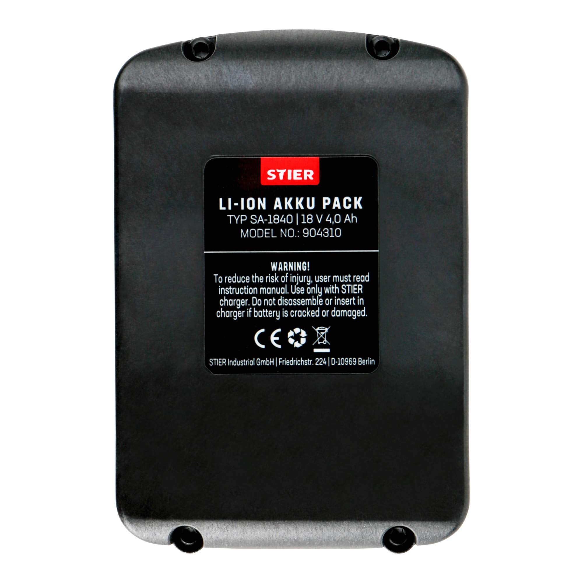 STIER Li-Ionen-Akku Typ SA-1840 18 V 4,0 Ah