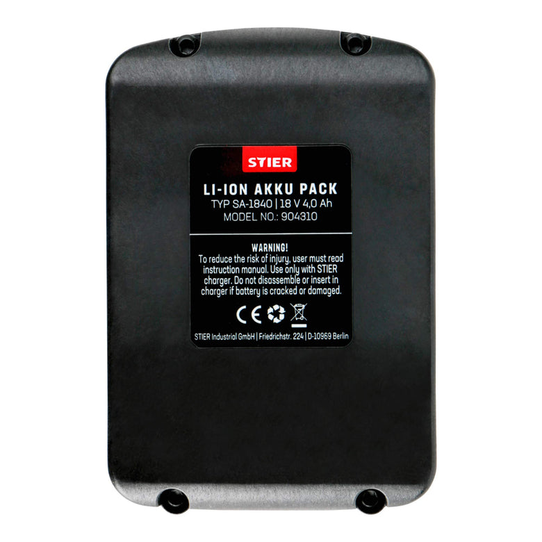 STIER Li-Ionen-Akku Typ SA-1840 18 V 4,0 Ah
