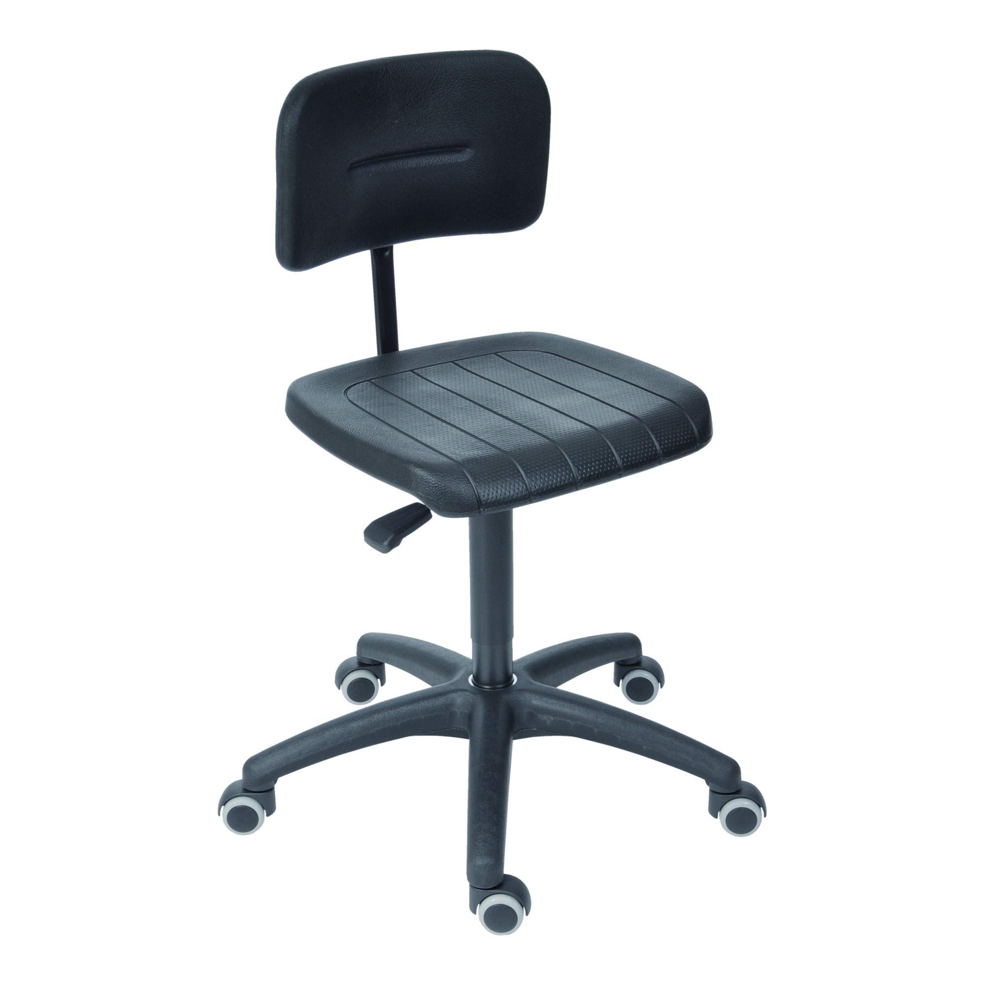 STIER work chair with double castors, height-adjustable seat height 470-660 mm