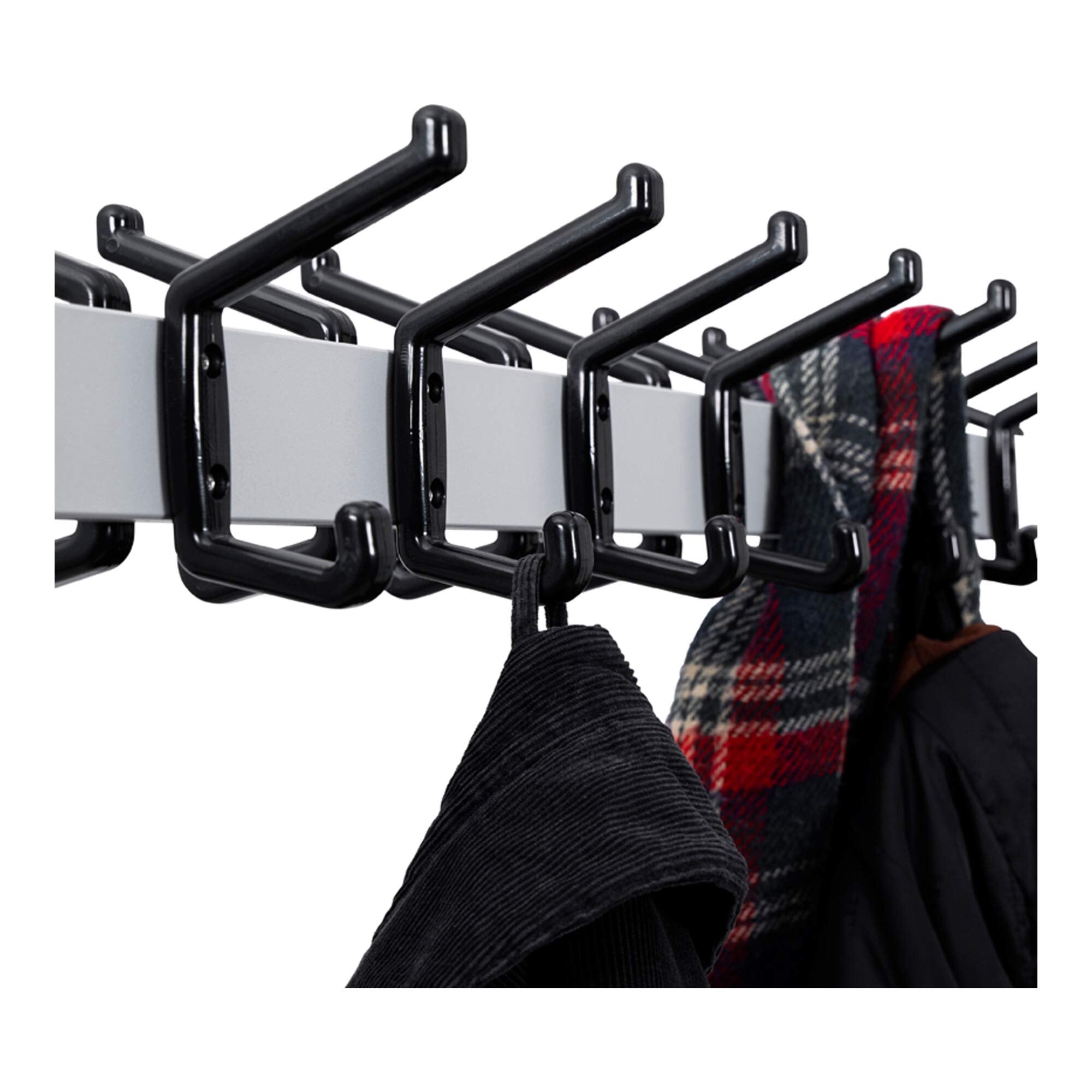 STIER coat rack powder-coated 16 hooks flexible with castors for