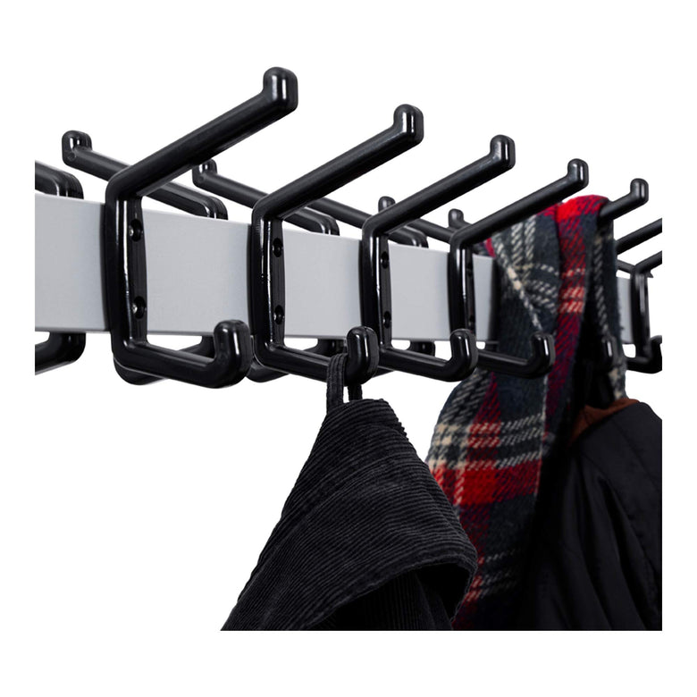STIER coat rack powder-coated 16 hooks flexible with castors for