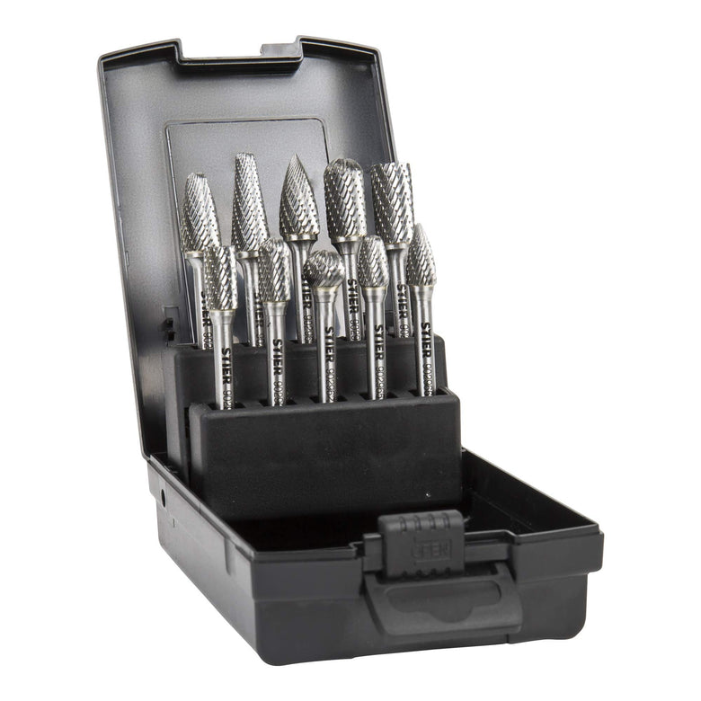 STIER Frässtifte-Set 5-tlg | 10-tlg Schaftfräser Hartmetall Stiftfräser