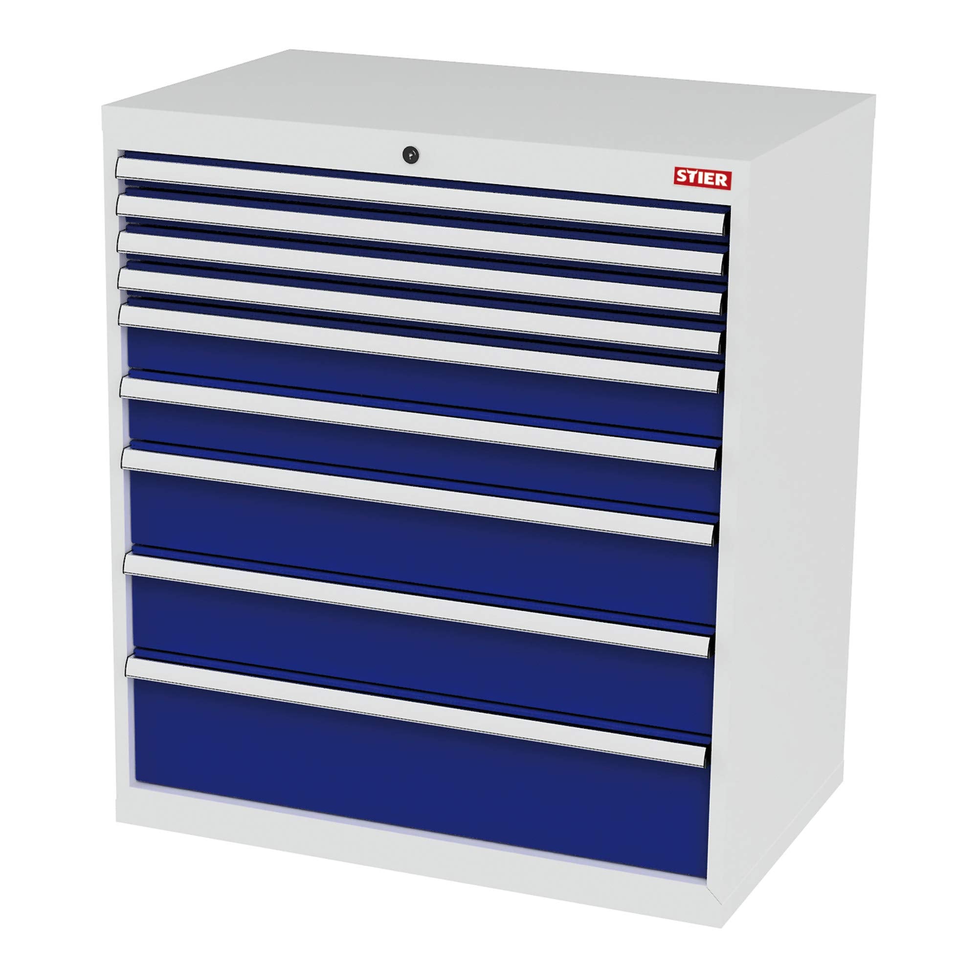 STIER Schubladenschrank mit 9 Schubladen BxTxH 900x575x1020 mm