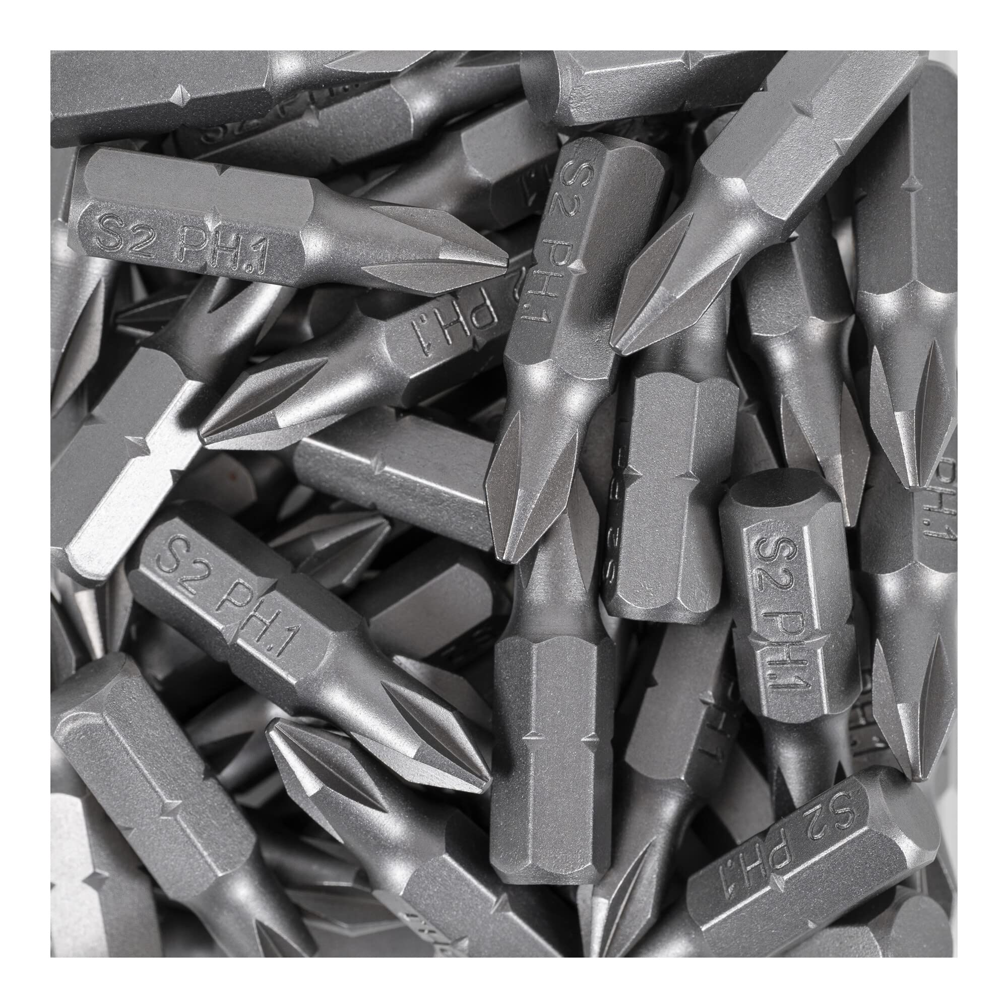 STIER Phillips bit bulk pack PH1 to PH2 50 pieces drive 1/4 25 mm length