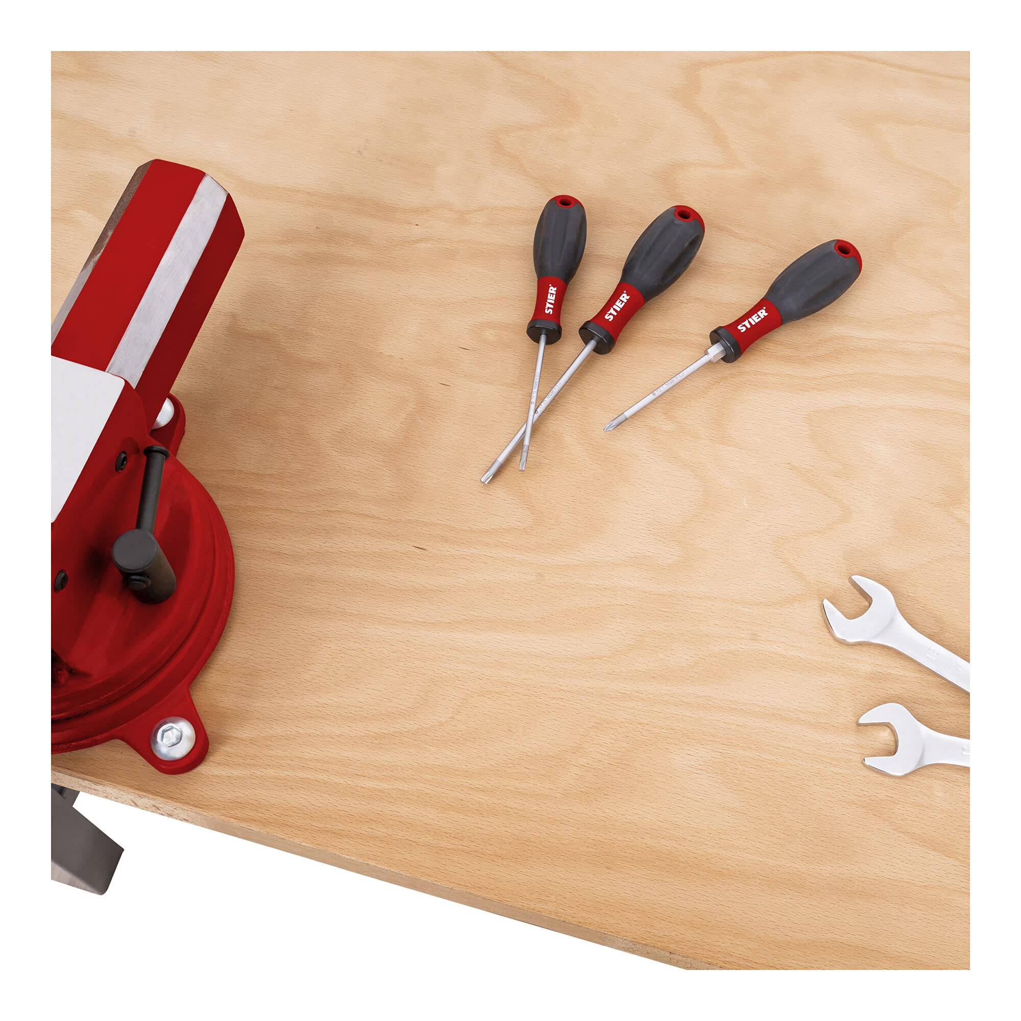 STIER Height-adjustable workbench Premium with 1 drawer