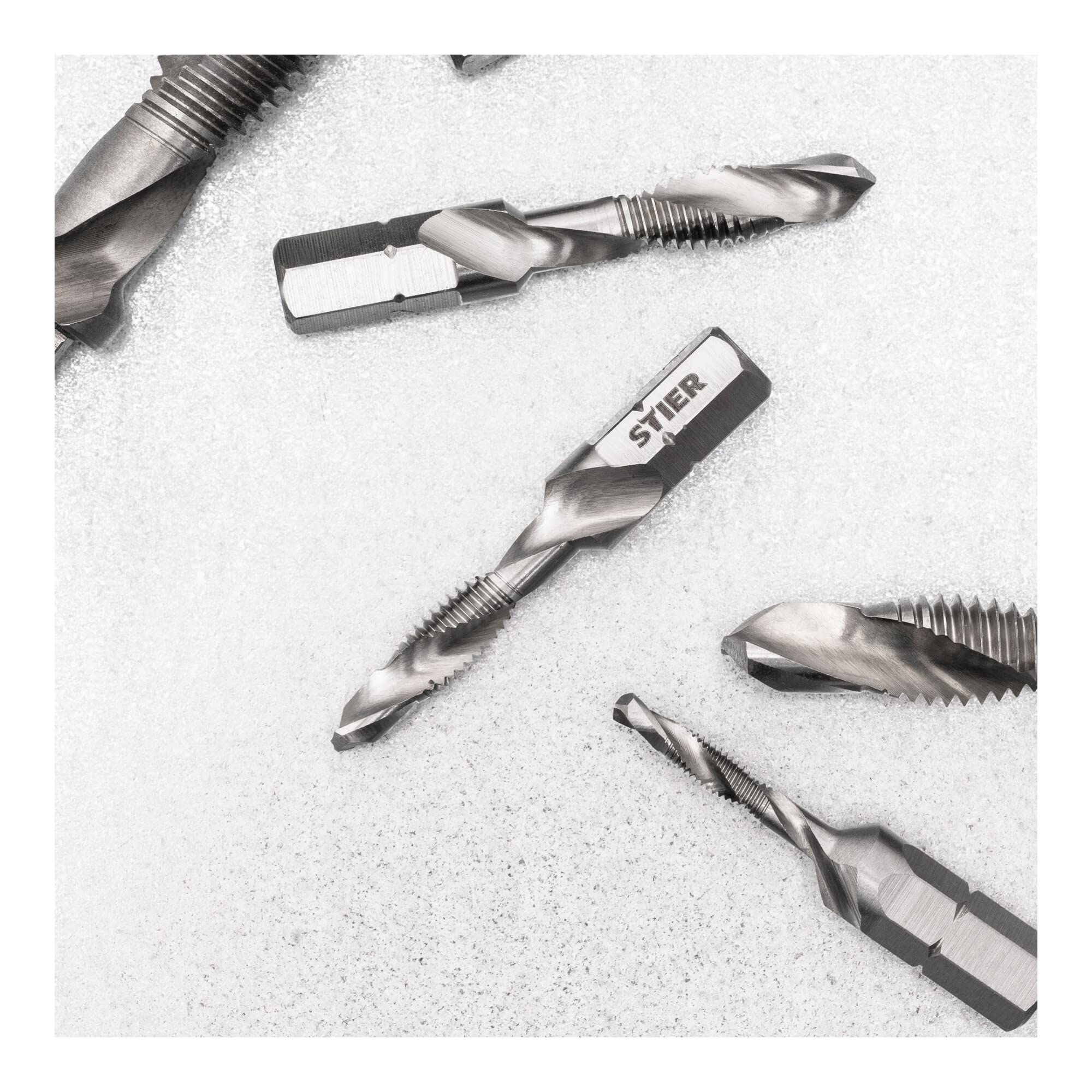 STIER Kombigewindebohrer Bit M3 bis M10 DIN 3126 HSS-G 1/4"-Sechskant