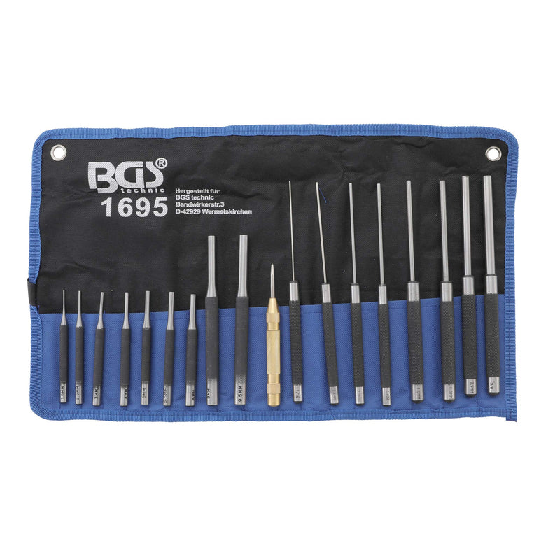 BGS Splintentreiber-Satz 100 - 150 - 200 mm 1,5 - 9,5 mm inkl. Körner 18 teilig