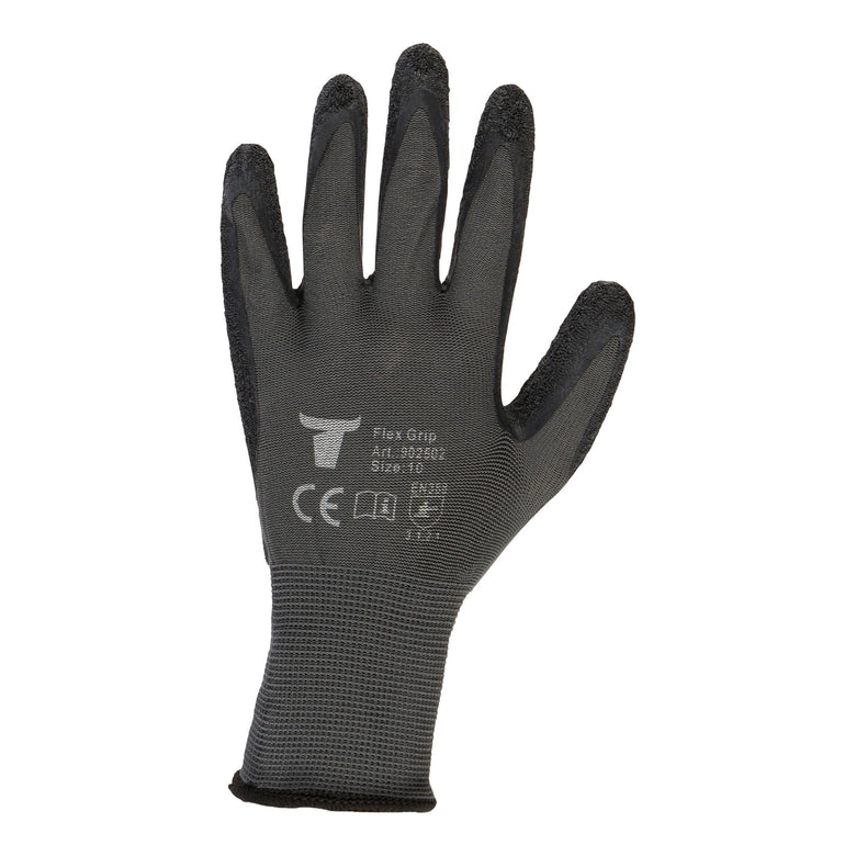 STIER Montagehandschuh, 12 Paar, Flex Grip, Größe 8, hochwertige Naturlatexbeschichtung, Exzellentes Tastgefühl, Schutz vor Flüsskeit & Kälte, gute Abriebfestigkeit