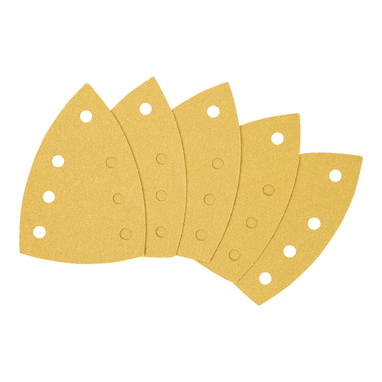 STIER Universal Delta Sanding Sheets | 100 x 150 | P60 | 50 pcs. | 7-hole | Corundum | Latex-containing, sturdy D-paper