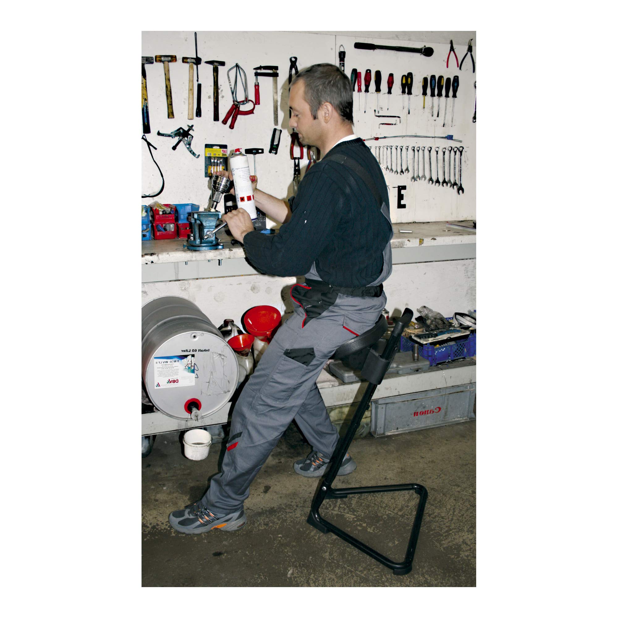 STIER standing aid with steel frame grey seat height 600-850 mm PU seat