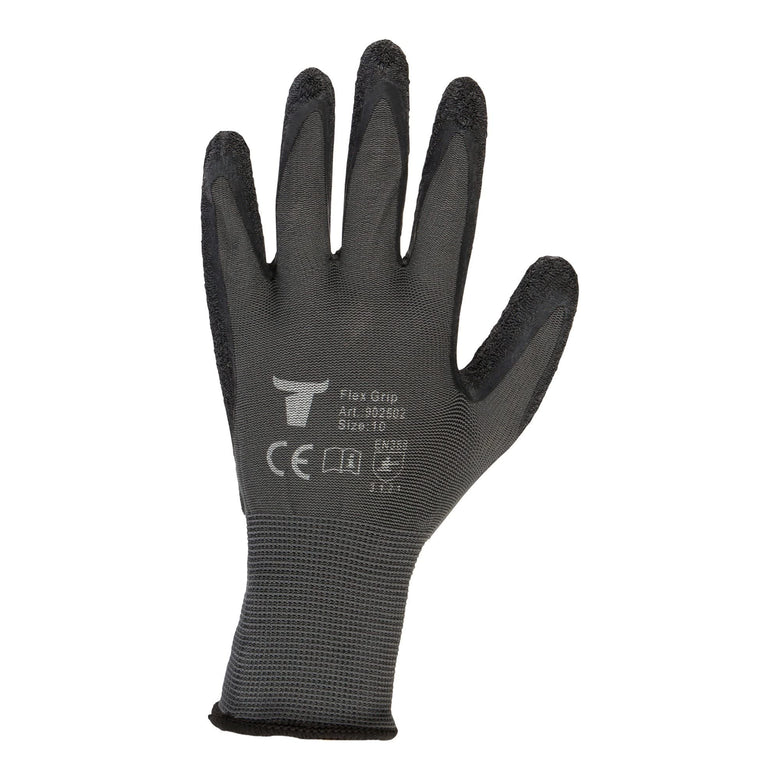 STIER Montagehandschuh, 12 Paar, Flex Grip, Größe 8, hochwertige Naturlatexbeschichtung, Exzellentes Tastgefühl, Schutz vor Flüsskeit & Kälte, gute Abriebfestigkeit