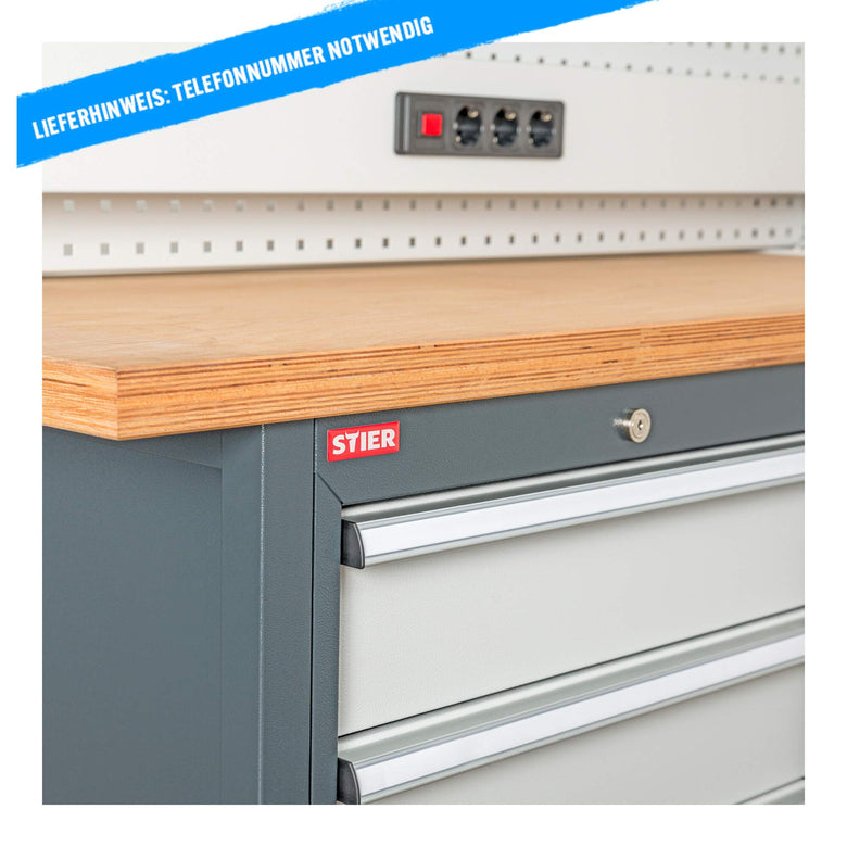 STIER box workbench 8 drawers 80 kg load capacity per drawer professional workbench