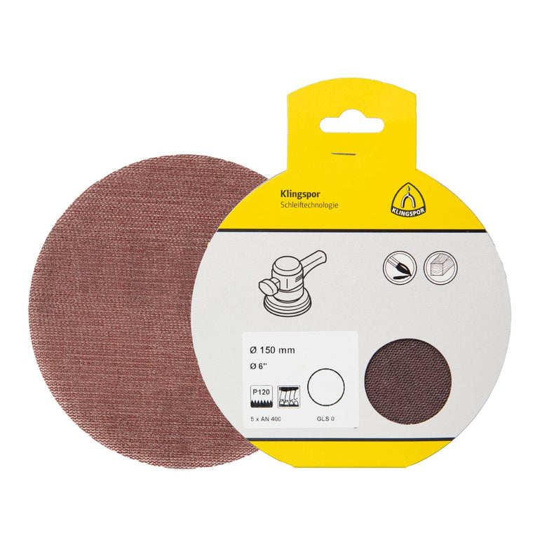 Klingspor AN 400 Gitterscheiben, Korn 80 150 mm, SB-verpackt im Reiter 5 Stk