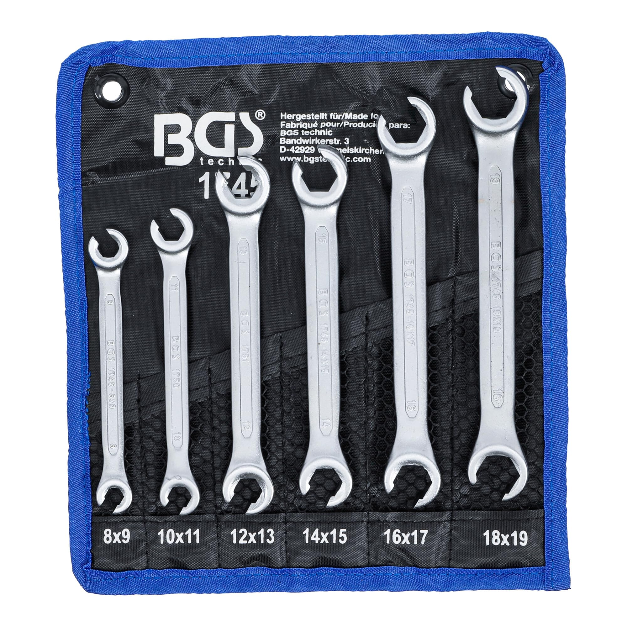 BGS Offener Doppel-Ringschlüssel-Satz SW 8 x 9 - 18 x 19 mm 6-tlg.