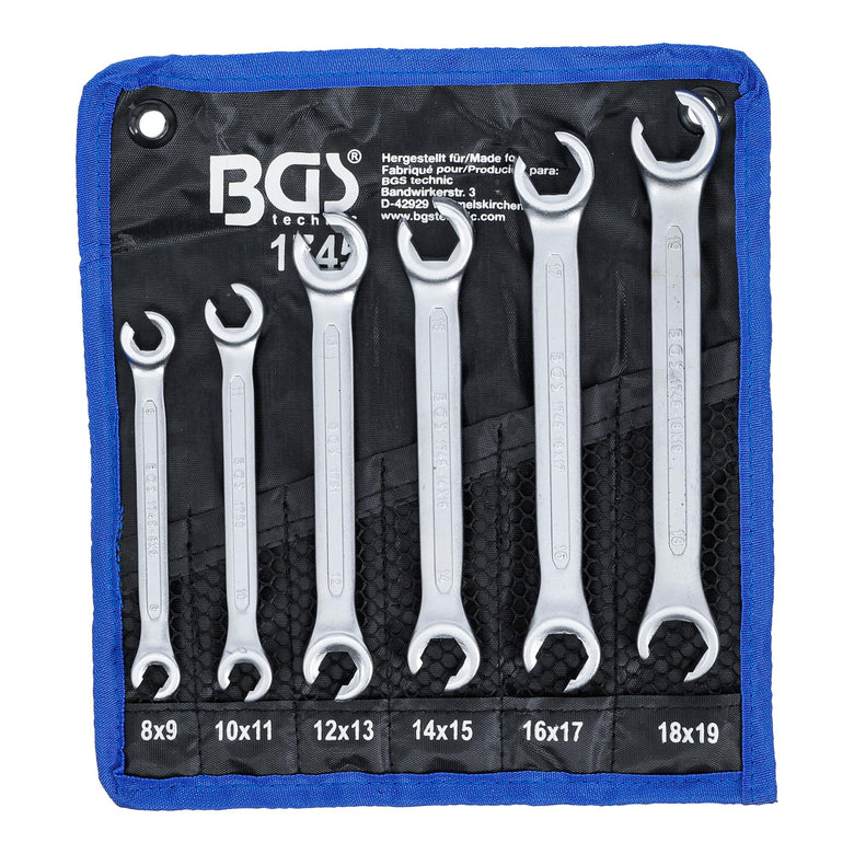 BGS Offener Doppel-Ringschlüssel-Satz SW 8 x 9 - 18 x 19 mm 6-tlg.
