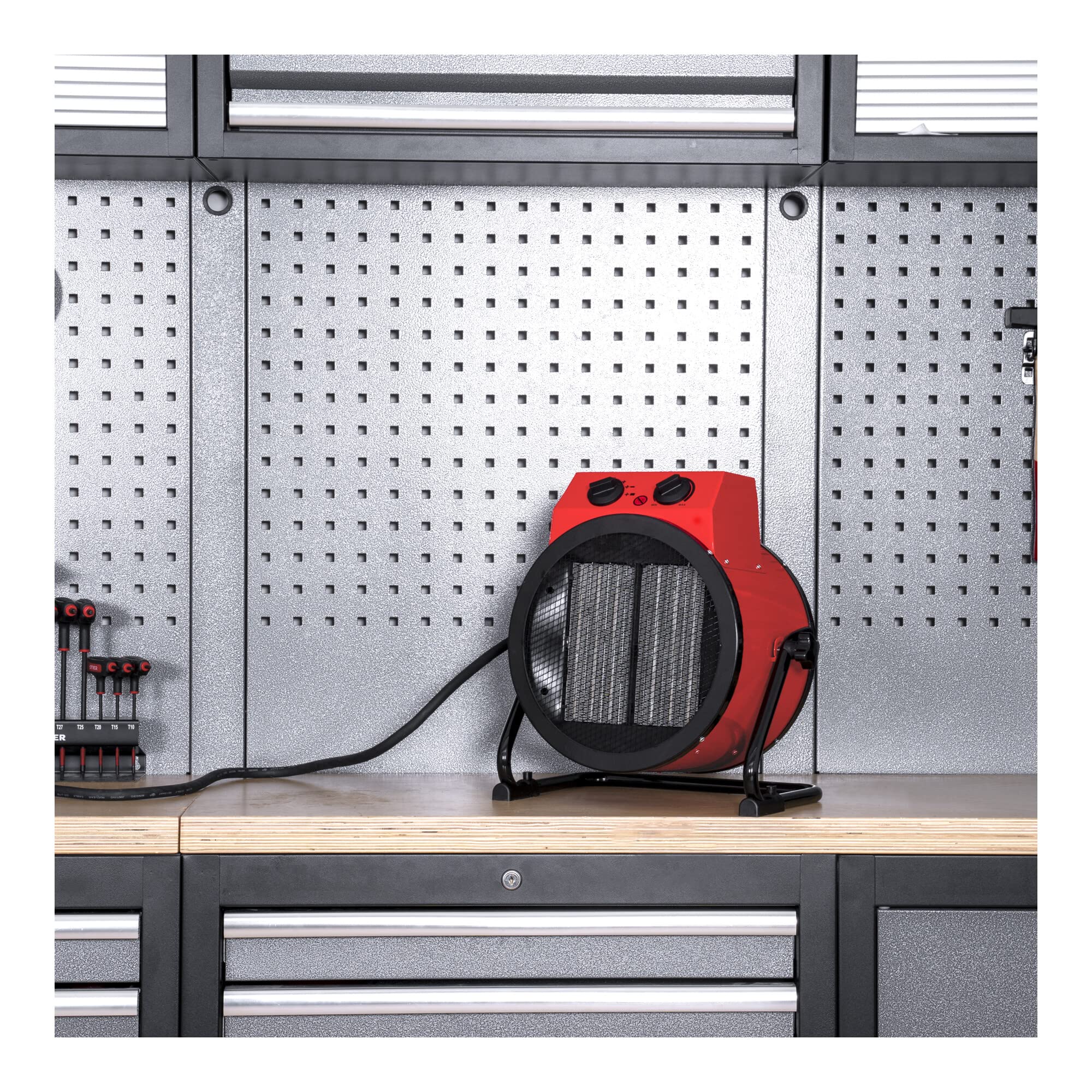 STIER ceramic fan heater 5.0 kW stepless thermostat electric heater camping
