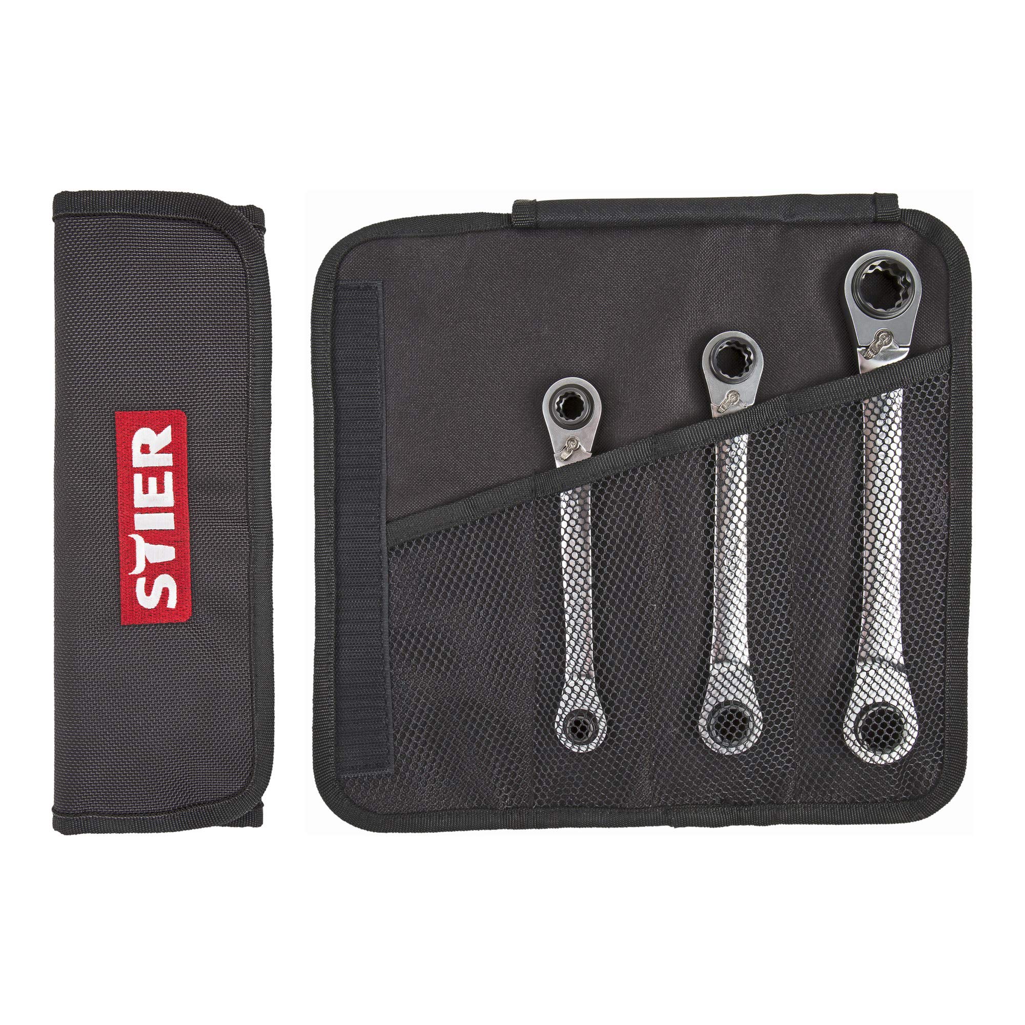 STIER Doppel Ring Ratschen Schlüssel Satz 3-teilig SW 9 | 10 | 13 | 14 | 17 | 18