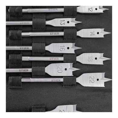 STIER Flachfräsbohrer 13-teiliges Set 10 - 32 mm 1/4 Zoll griffbereit in