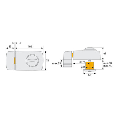 ABUS Tür-Zusatzschloss 7010 B EK