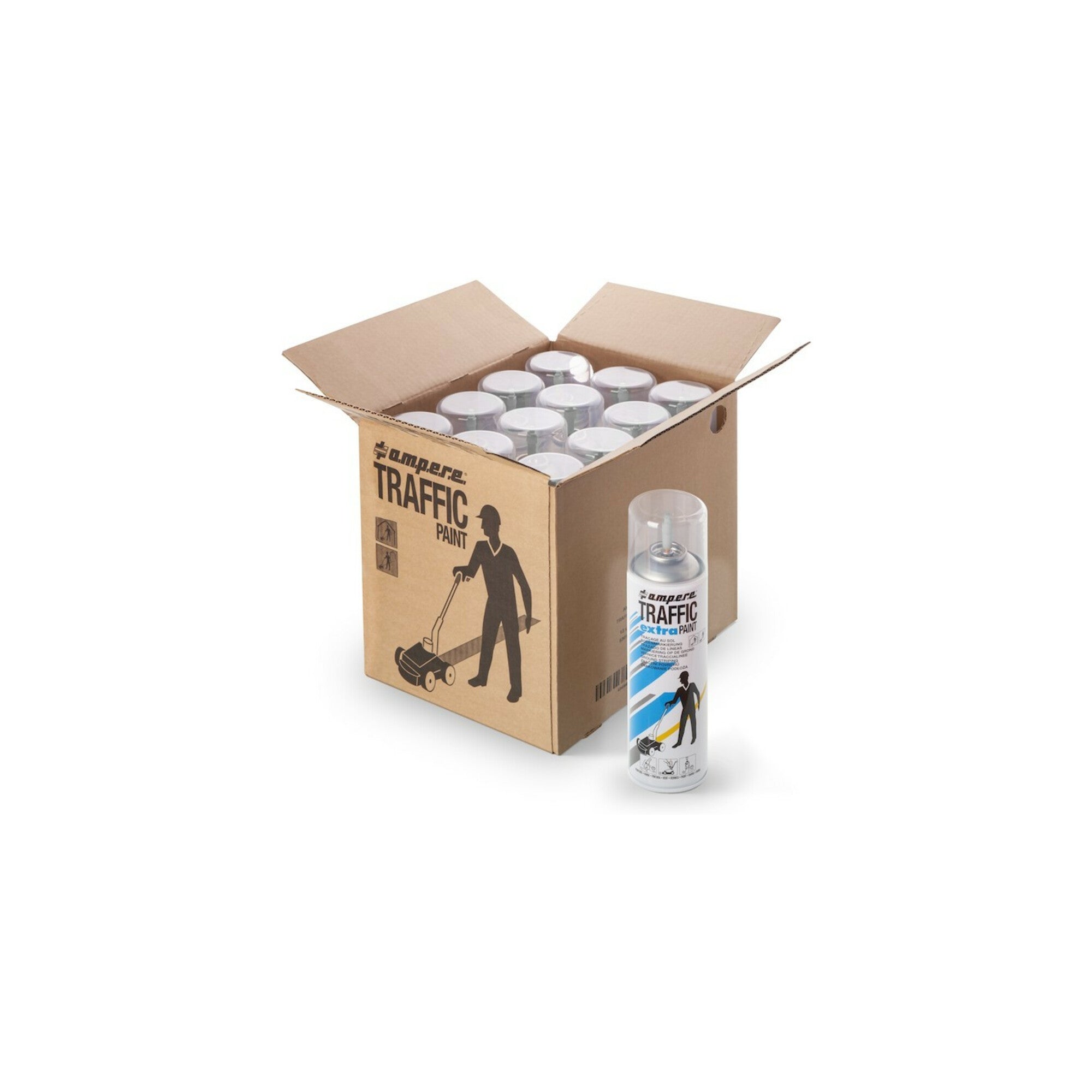 AMPERE TRAFFIC PAINT Bodenmarkierspray Traffic Extra 500ml weiß 12 Stk