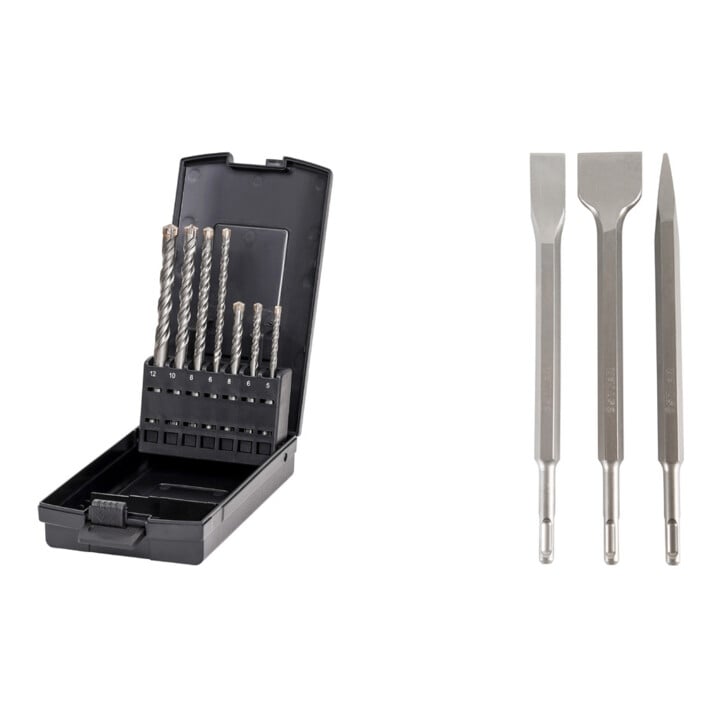 Set STIER Hammerbohrer-Set 7tlg + Meißel-Set SDS-plus 3tlg