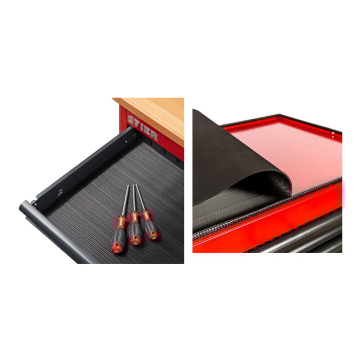 Set STIER Schubladeneinlage + Gummiauflage für Werkstattwagen