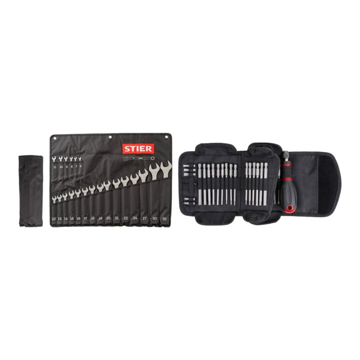Set STIER Ringmaulschlüssel-Satz 21-tlg. + Schraubendreher-Satz mit Wechselklingen 35-tlg.