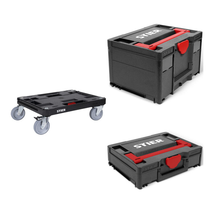 Set STIER Systainer-Rollbrett RB + Systainer³ I + Systainer³ III Black