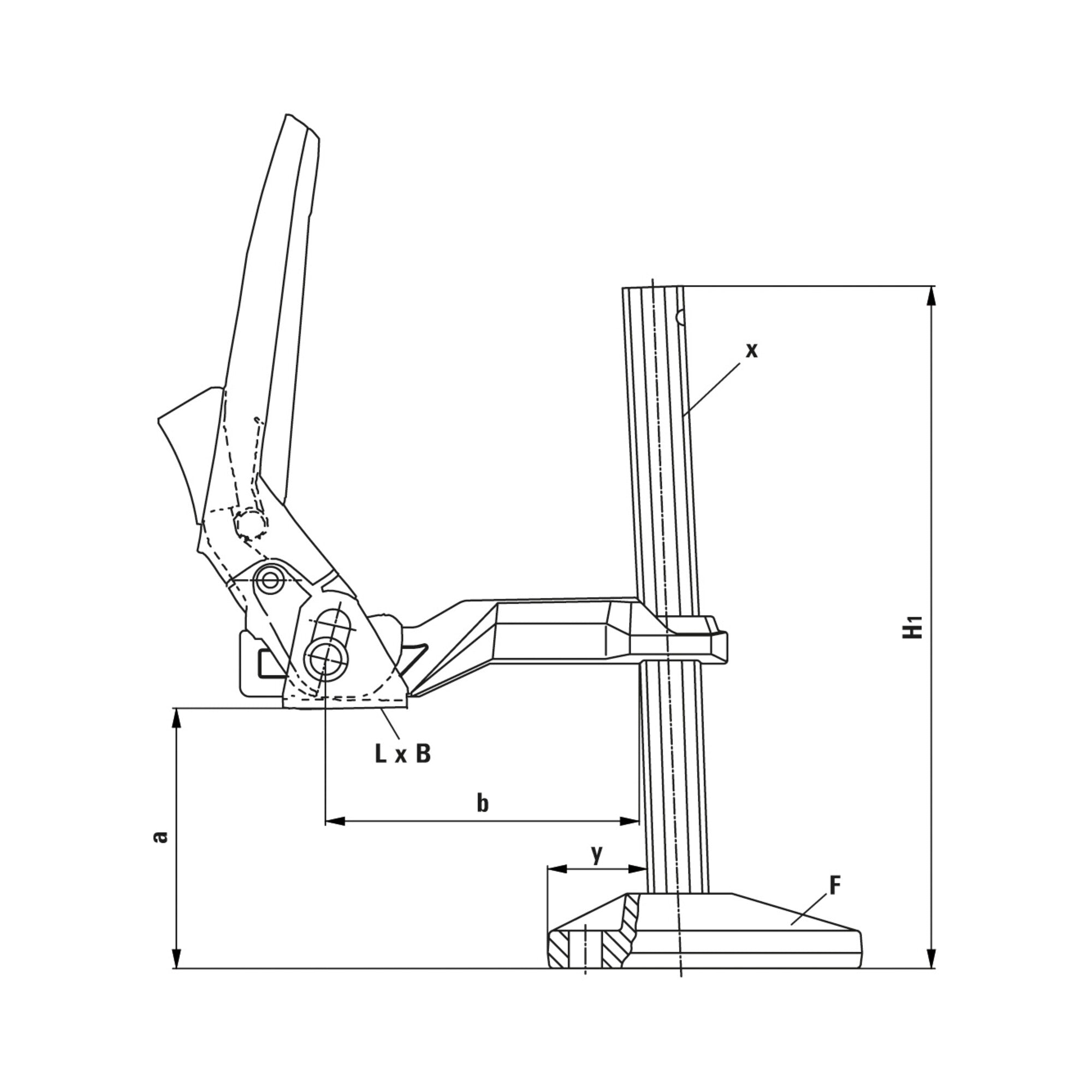Bessey Maschinentischspanner BS 200/120 Breite 22 mm