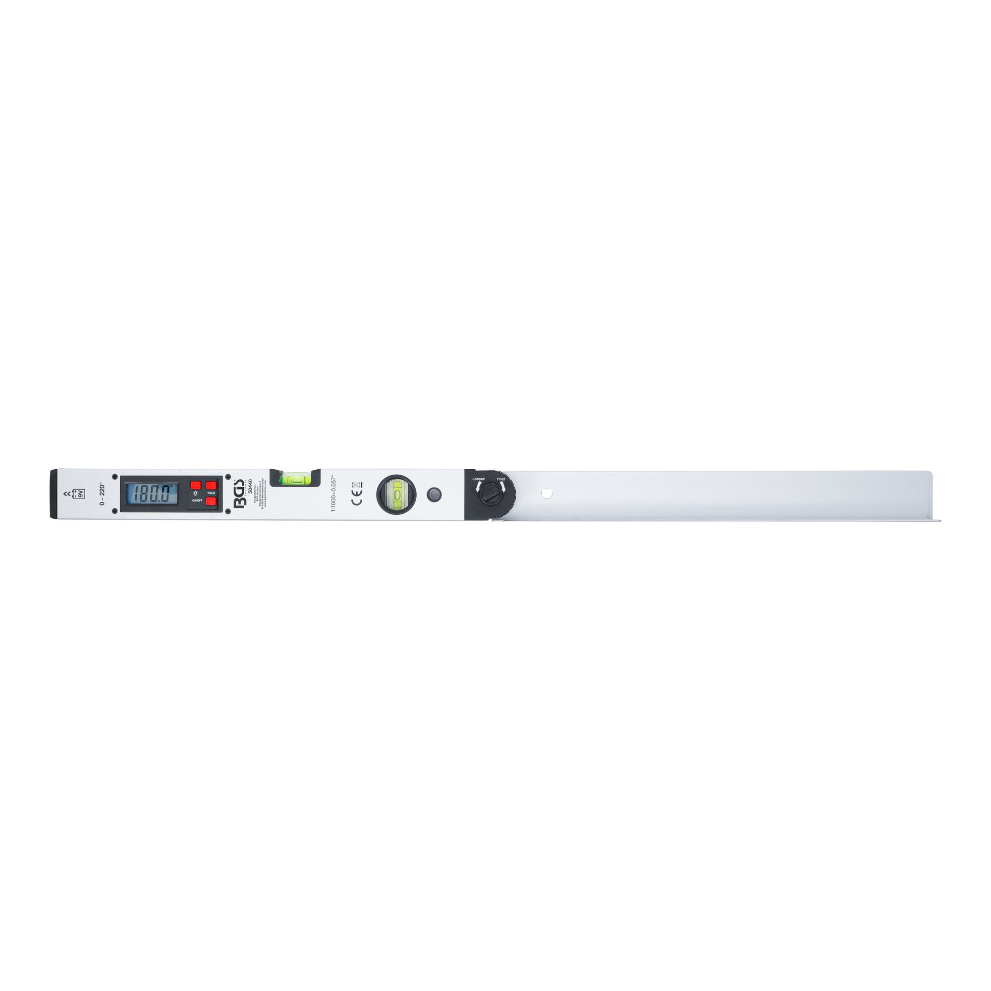 BGS Digitaler LCD-Winkelmesser mit Wasserwaage 450 mm