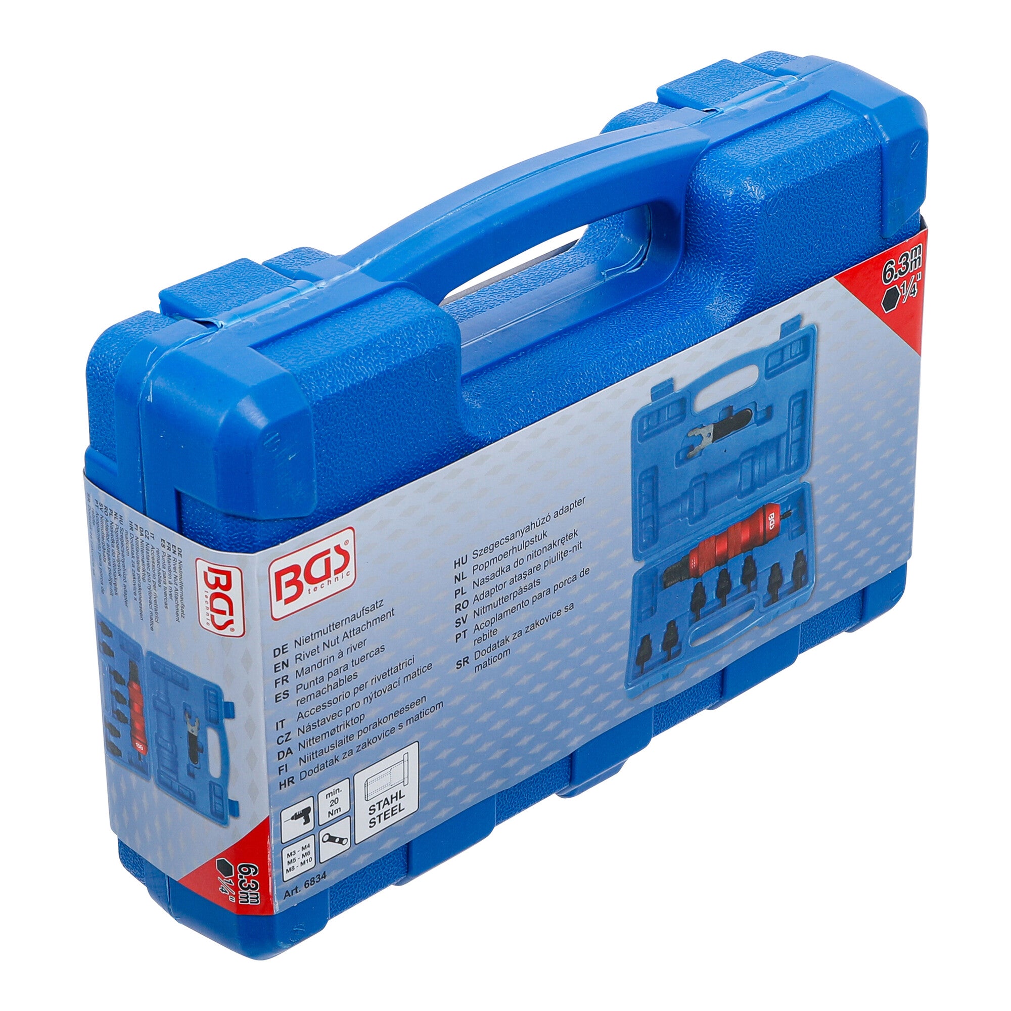BGS Nietmutternaufsatz 6834, Metallausführung, M3 / M4 / M5 / M6 / M8 / M10