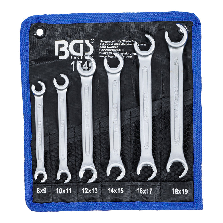 BGS Offener Doppel-Ringschlüssel-Satz SW 8 x 9 - 18 x 19 mm 6-tlg.