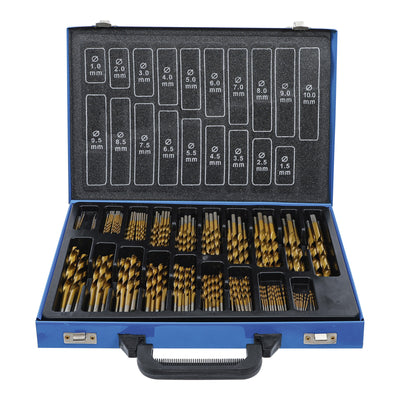 BGS Spiralbohrer-Satz HSS titan-nitriert 1 - 10 mm, 170-tlg.