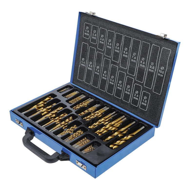 BGS Spiralbohrer-Satz HSS titan-nitriert 1 - 10 mm, 170-tlg.