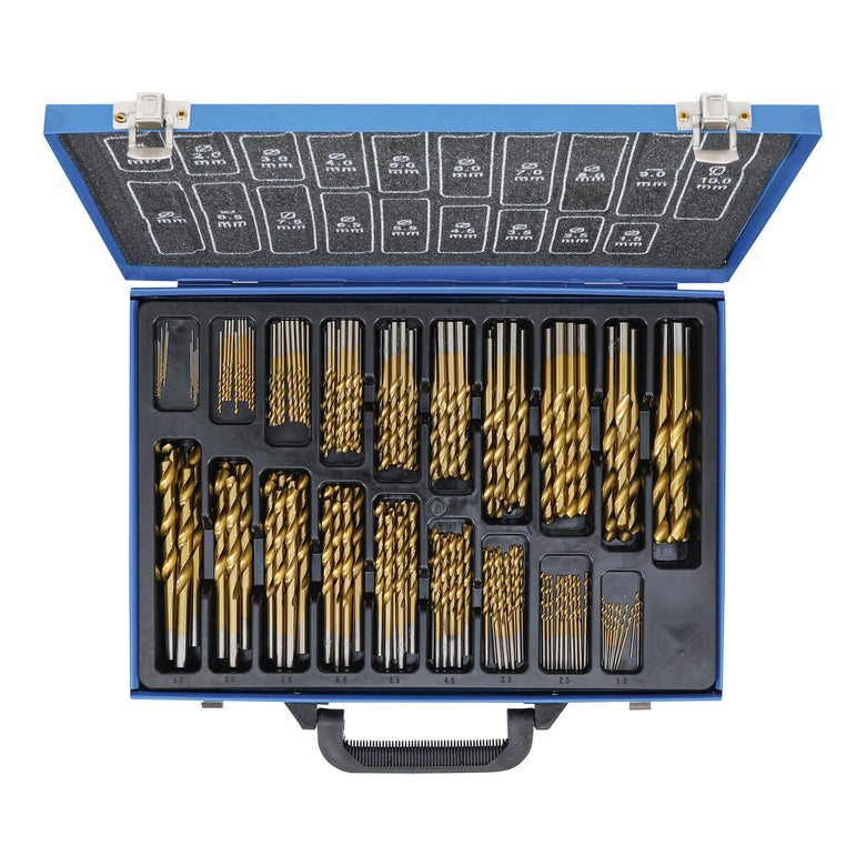 BGS Spiralbohrer-Satz HSS titan-nitriert 1 - 10 mm, 170-tlg.