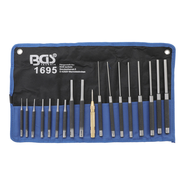 BGS Splintentreiber-Satz 100 - 150 - 200 mm 1,5 - 9,5 mm inkl. Körner 18 teilig