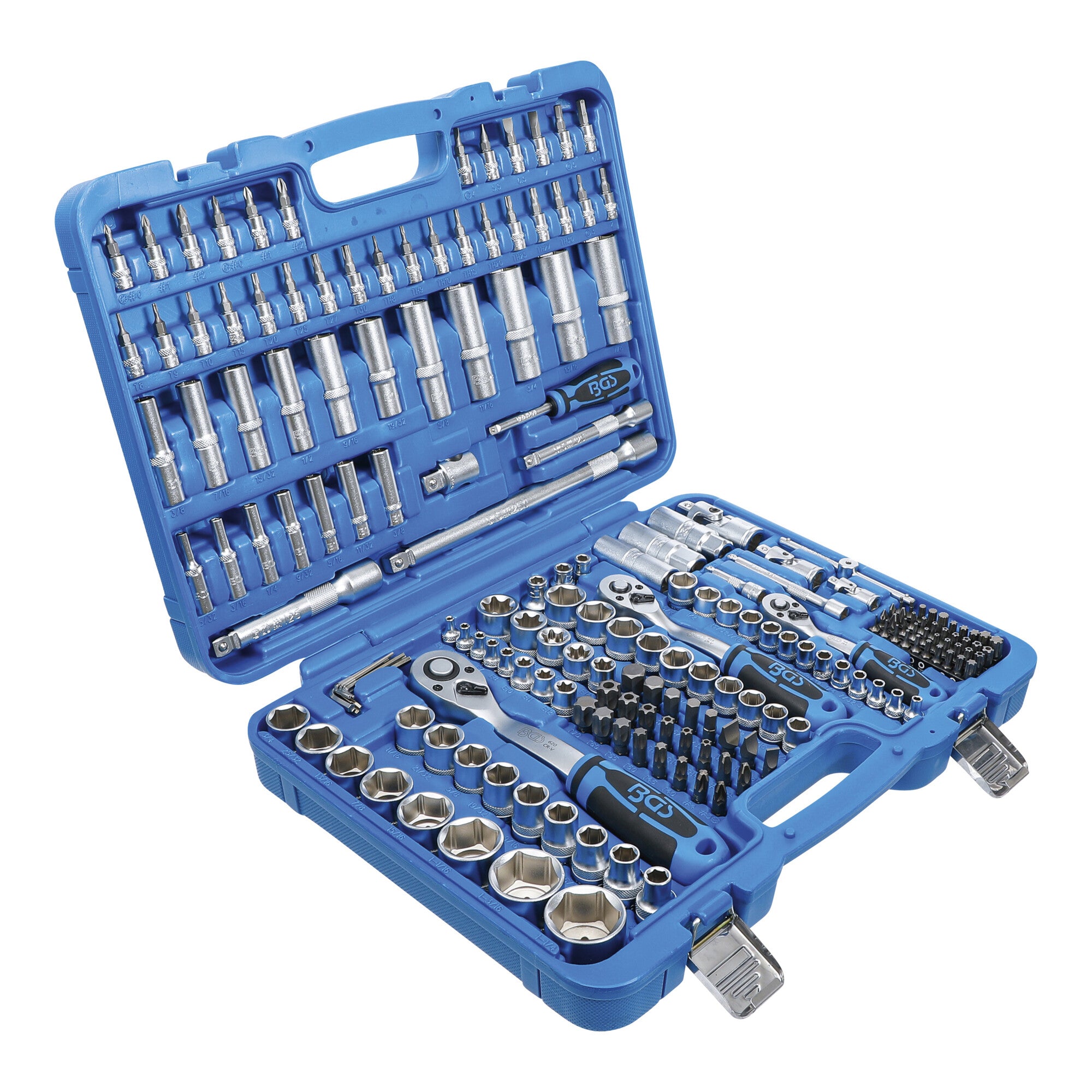 BGS Steckschlüssel-Satz Sechskant Antrieb 6,3 mm / 10 mm / 12,5 mm Zollgrößen