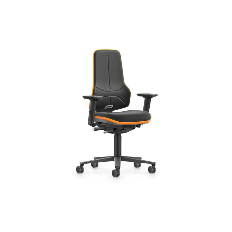 bimos Arbeitsstuhl XXL orange mit Rollen Supertec mit Armlehnen
