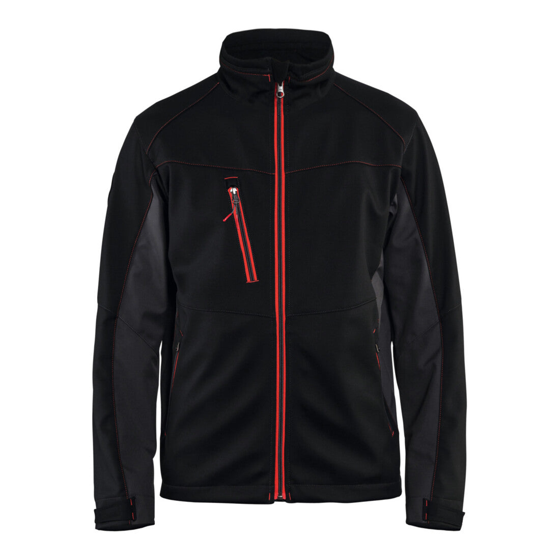 Blakläder Softshell Jacke Service Plus, schwarz / rot, Unisex-Größe: XL