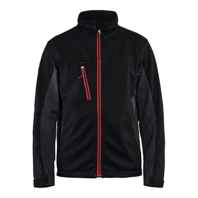 Blakläder Softshell Jacke Service Plus, schwarz / rot, Unisex-Größe: XL
