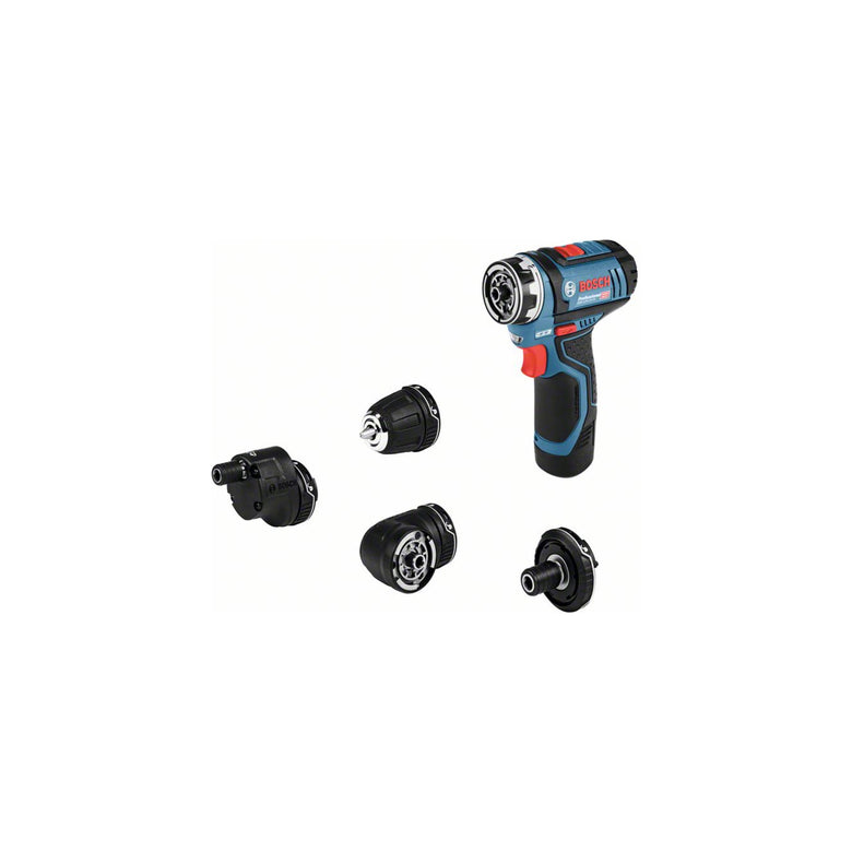 Bosch Akku-Bohrschrauber GSR 12V-15 FC mit 2 x 2,0 Ah-Akku L-BOXX 4 Aufsätze