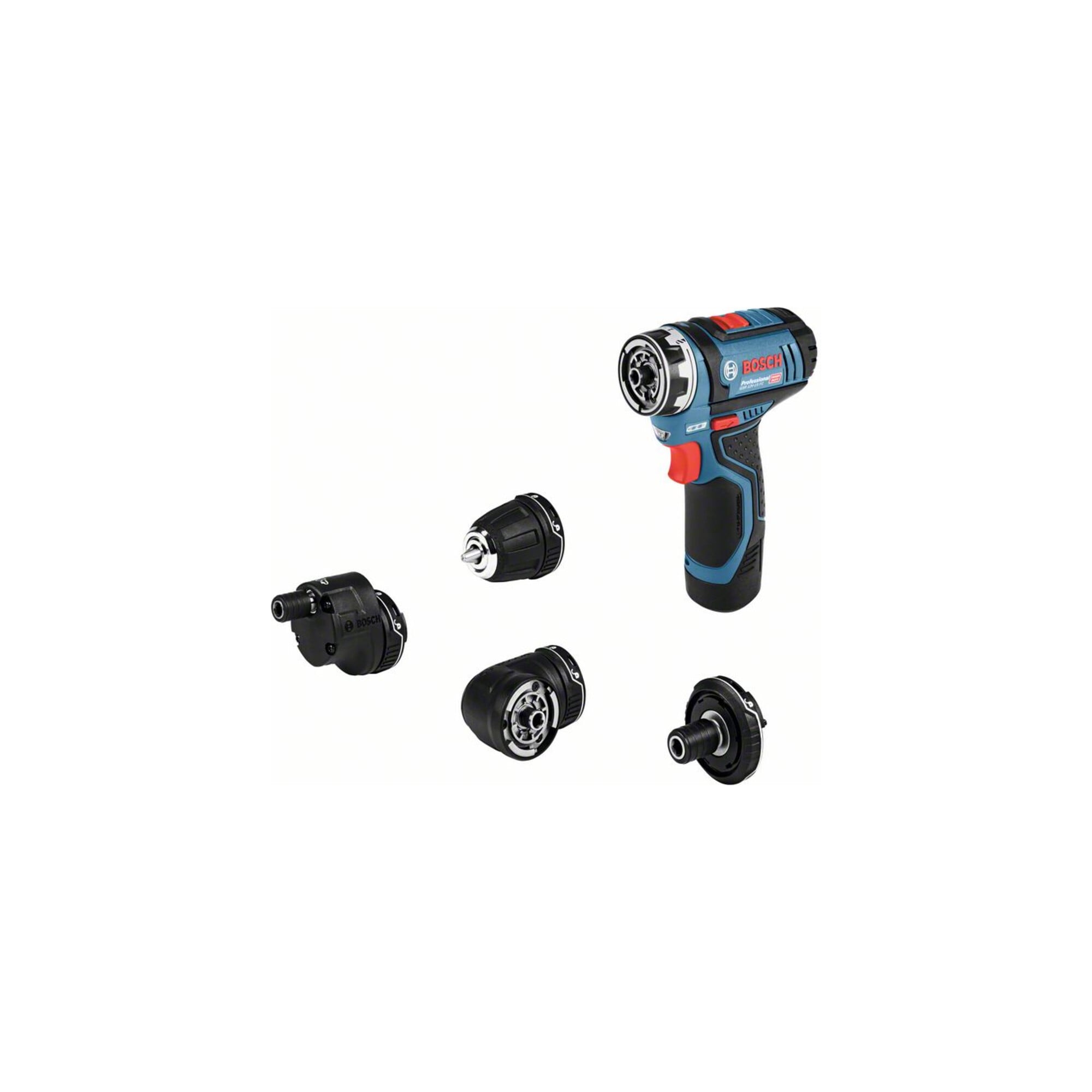 Bosch Akku-Bohrschrauber GSR 12V-15 FC mit 2 x 2,0 Ah-Akku L-BOXX 4 Aufsätze