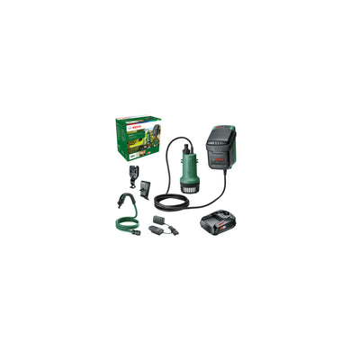 Bosch Akku-Regenwasserpumpen GardenPump 18V-2000: Akku 18V 2.5Ah, Ladegerät AL