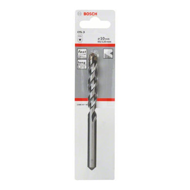 Bosch Betonbohrer CYL-3 Silver Percussion 10 x 80 x 120 mm Durchmesser 9 mm