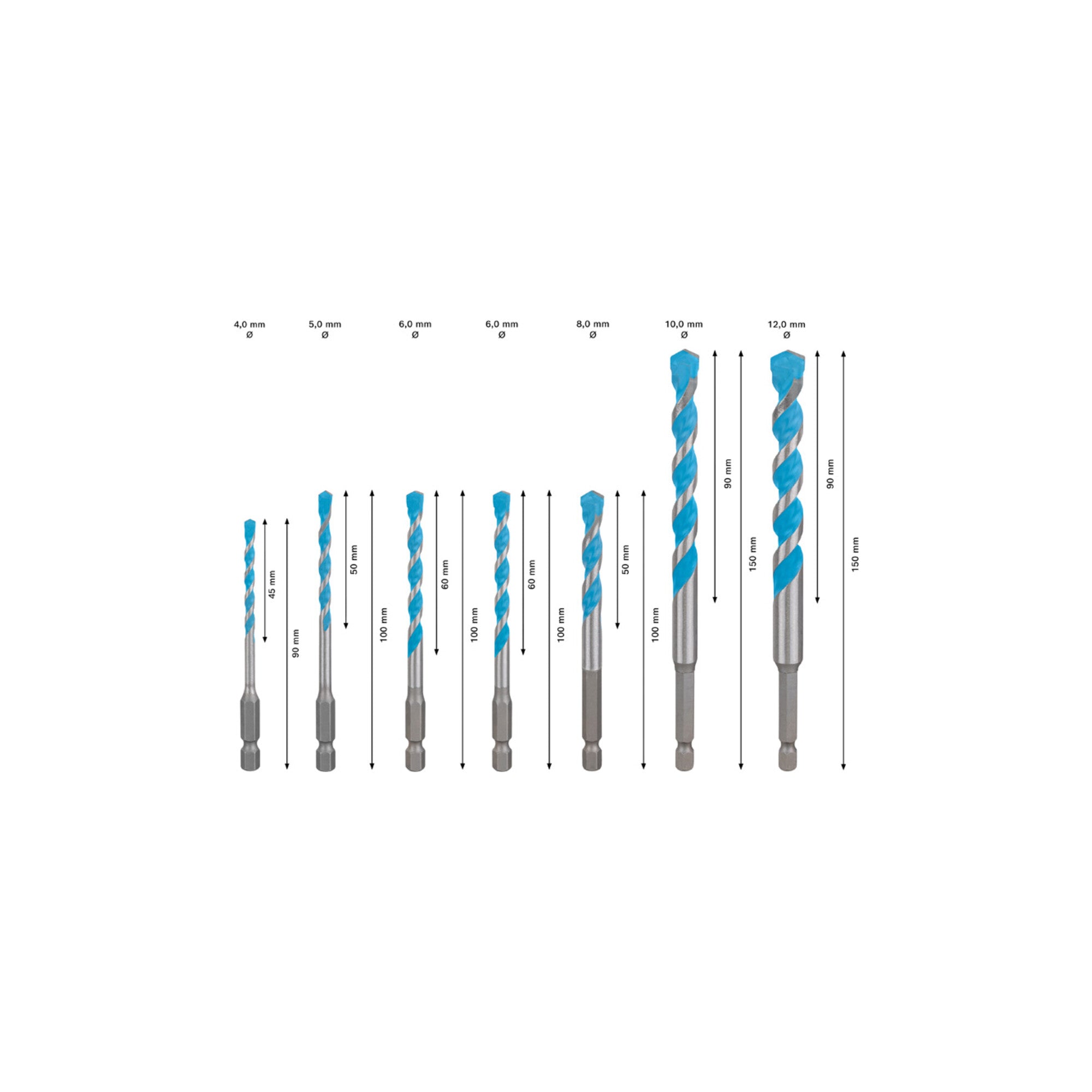 Bosch Bohrer-Set EXPERT HEX-9 Multi Construction 7-tlg.