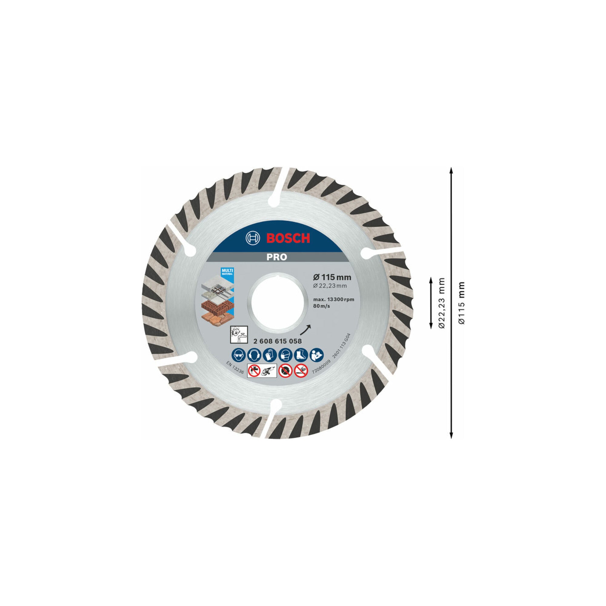 Bosch Diamanttrennscheibe Standard for Universal, 115 x 22,23 x 2 x 10 mm 10 Stk