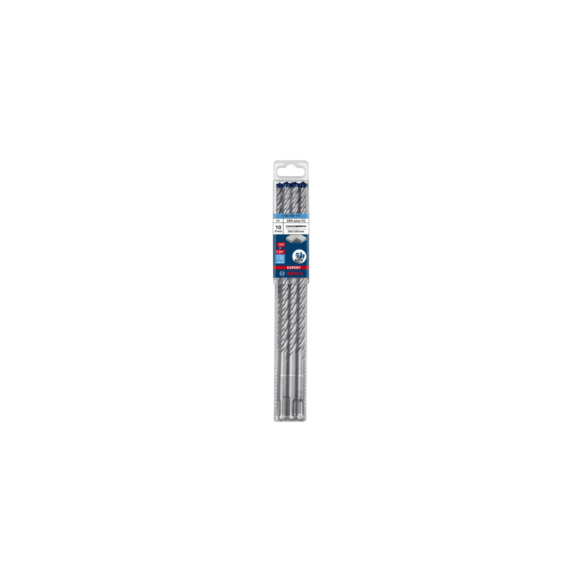 Bosch EXPERT SDS plus-7X Hammerbohrer 10 x 200 x 265mm für Bohrhämmer 10 Stk
