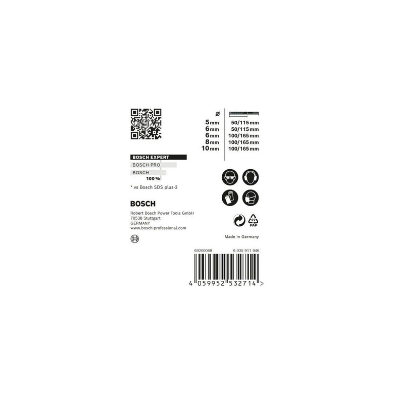 Bosch EXPERT SDS plus-7X Hammerbohrer-Set 5/6/6/8/10mm 5-tlg. für Bohrhämmer